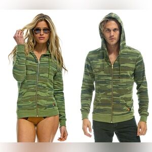 Aviator Nation Bolt Zip Up Hoodie Camo Size XS UNISEX